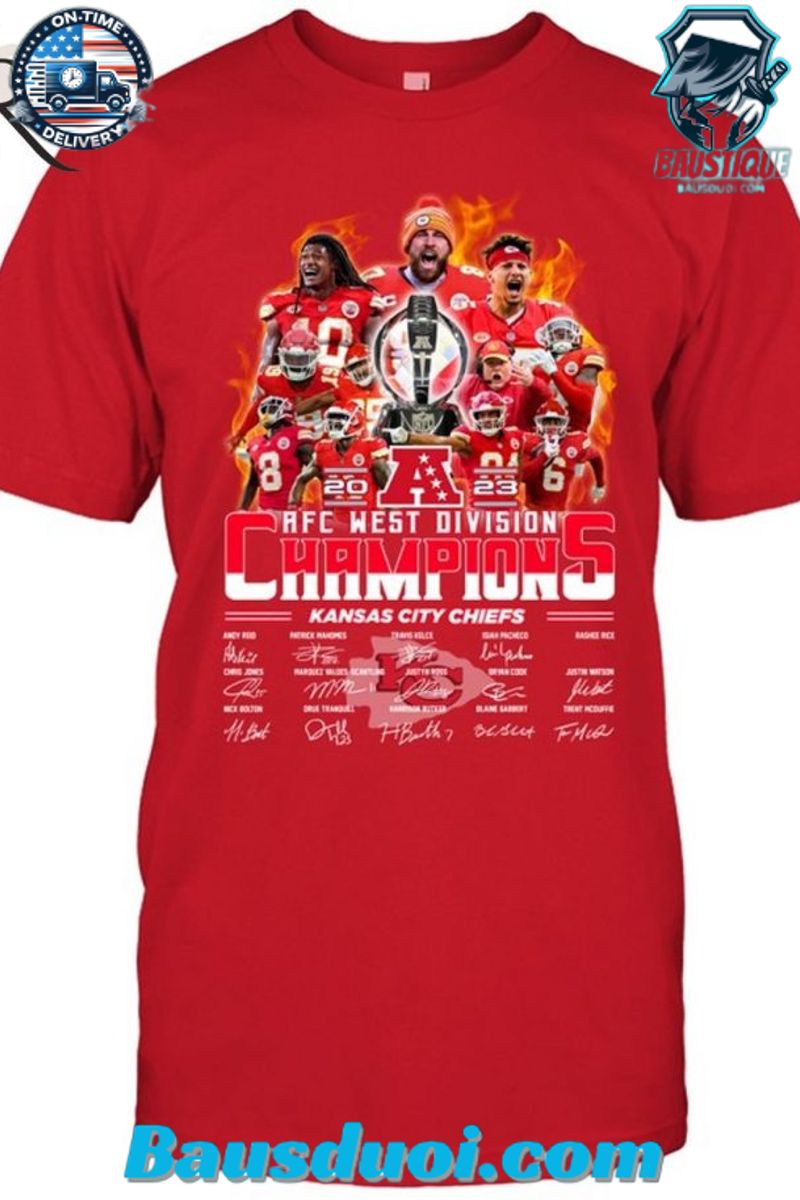 2023 AFC West Division Champions Kansas City Chiefs Signature T Shirt