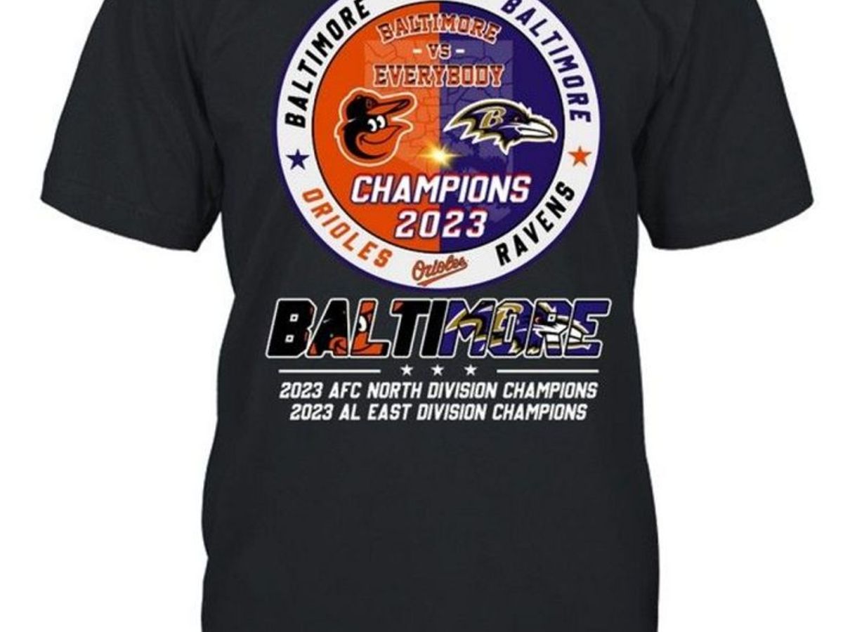 Baltimore Ravens 2023 AFC North Division And 2023 AL East Division Champion T Shirt 1