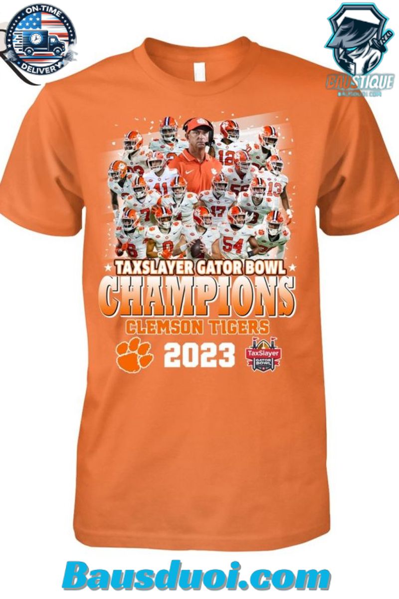 Clemson Tigers Taxslayer Gator Bowl Champions 2023 T Shirt