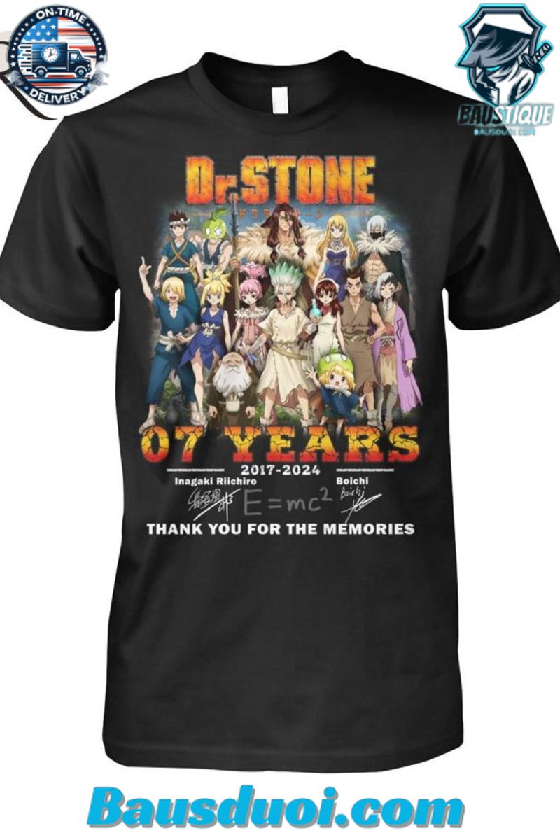 Dr.Stone 07 Years 2017 2024 Thank You For The Memories T Shirt
