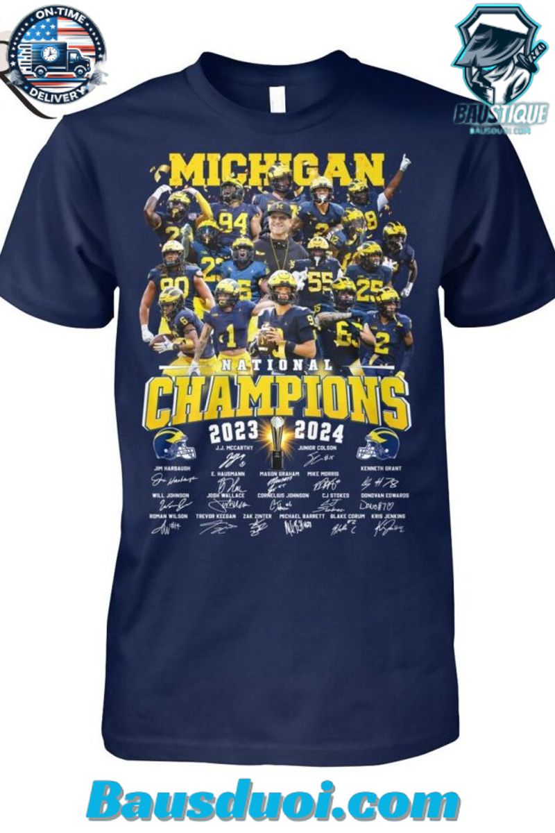 Michigan Wolverines National Champions 2023 2024 Signature T Shirt