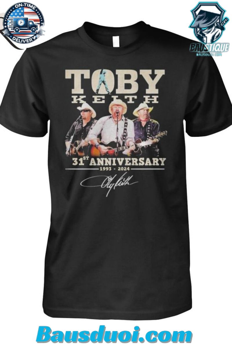 Toby Keith 31st Anniversary 1993 2024 Signature T Shirt