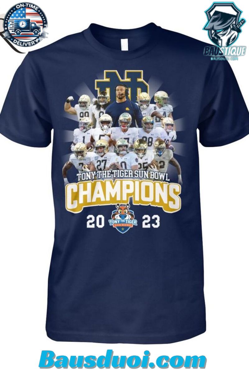 Tony The Tiger Sun Bowl Champions 2023 Notre Dame Fighting Irish T Shirt