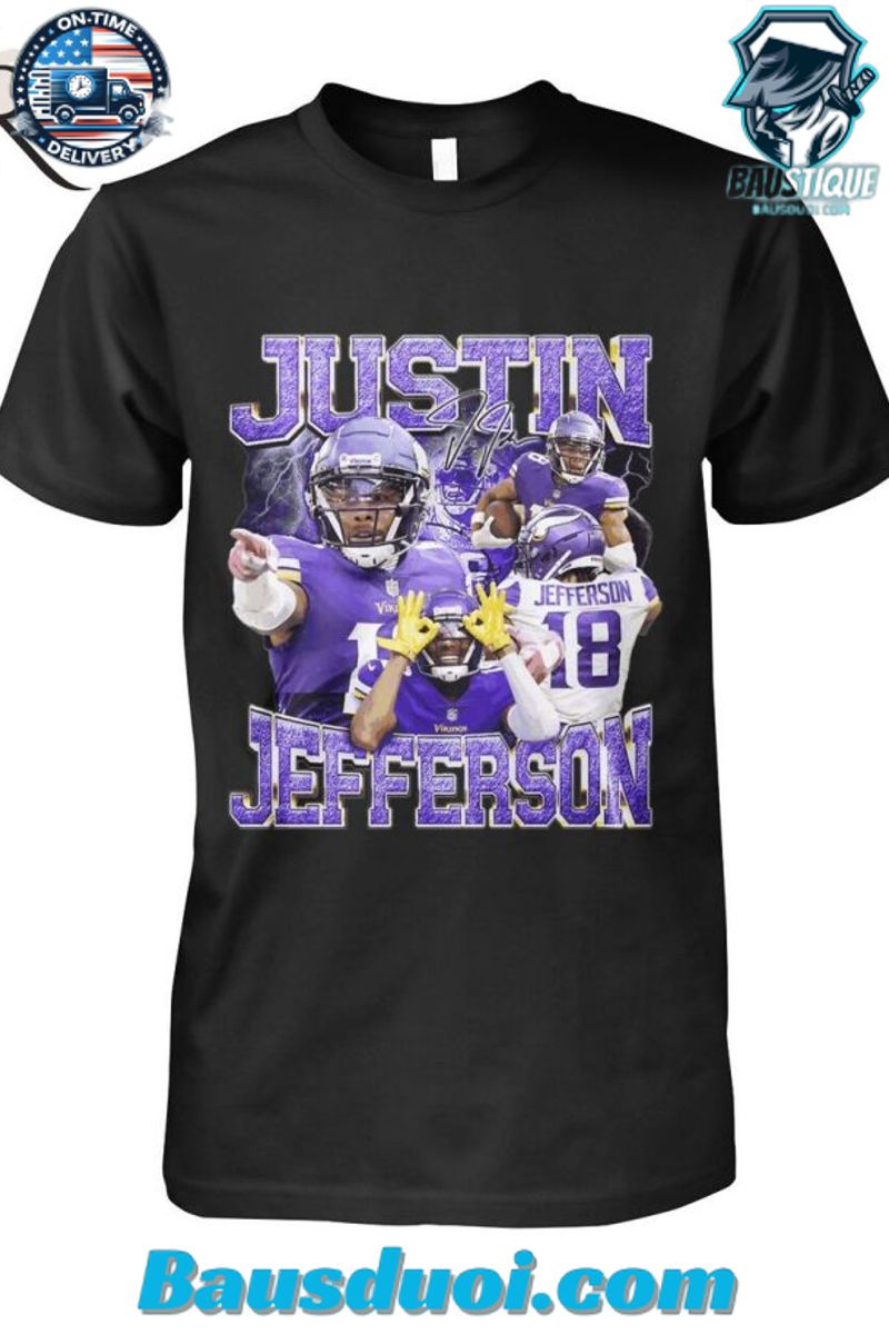 Vintage 90s Retro Style Justin Jefferson T Shirt