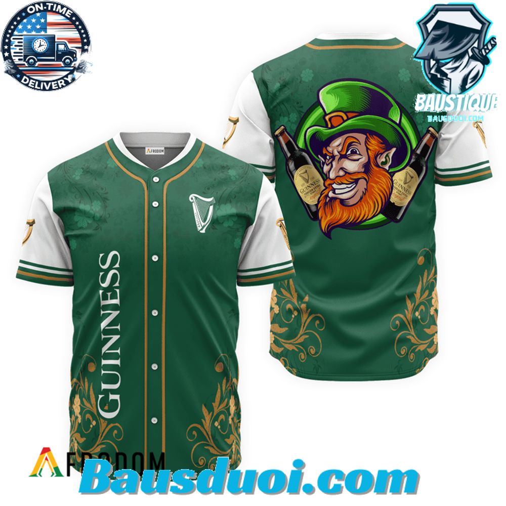 Guinness Beer St. Patrick's Day Leprechaun Baseball Jersey