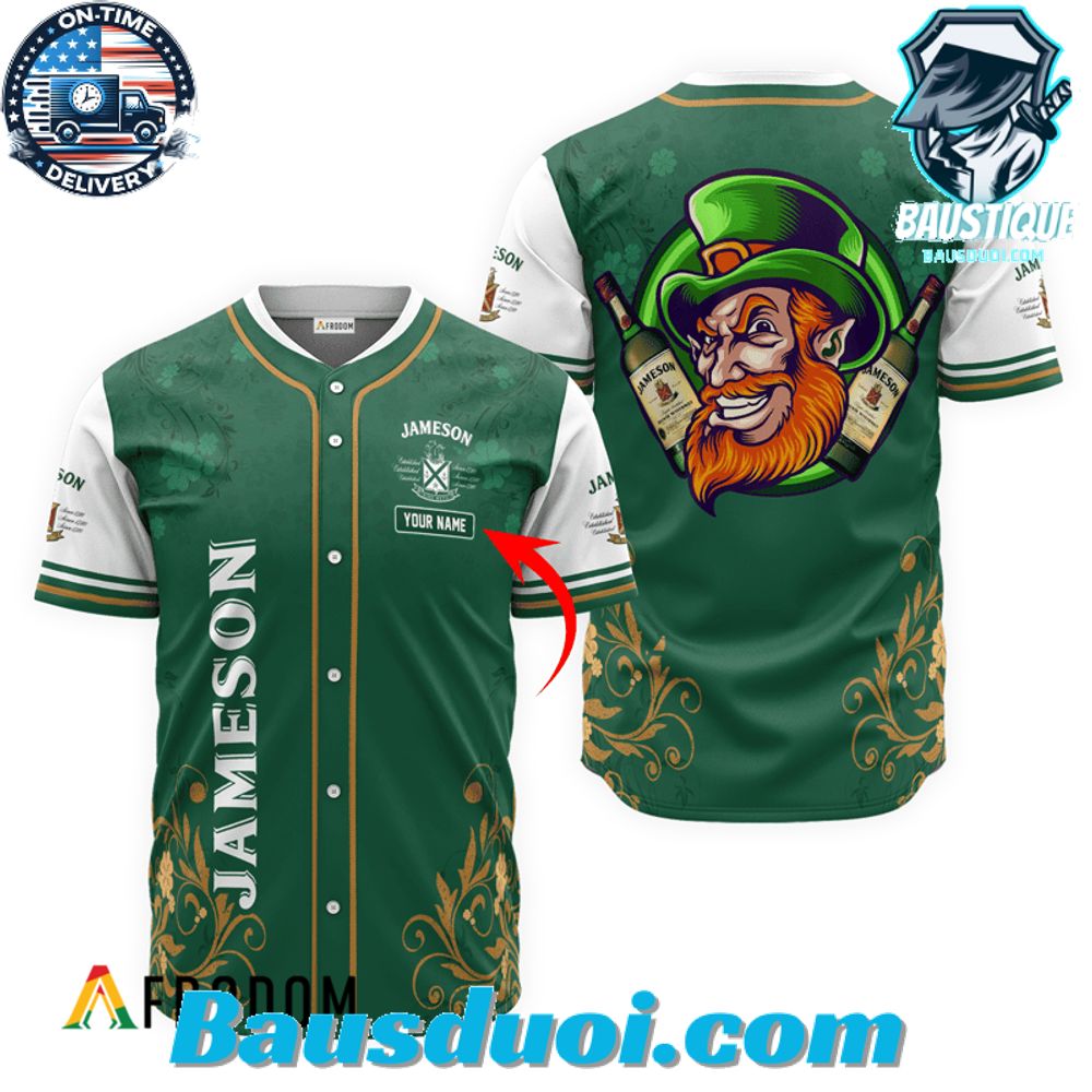 Personalized Jameson St. Patrick's Day Leprechaun Baseball Jersey
