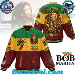 Bob Marley One Love Lets Get Together And Feel Alright Mascot Design Baseball Jacket