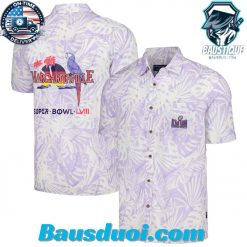 Margaritaville Super Bowl LVIII Sandwashed Monstera Print Party Hawaiian Shirt
