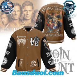 Supernatural Join The Hunt Brown Design Baseball Jacket