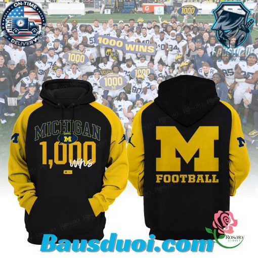 1000 Wins Michigan Wolverines Football Hoodie