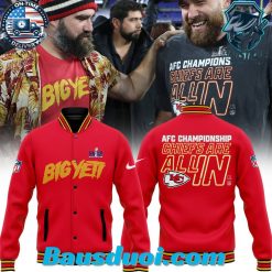 Big Yeti AFC Championship Chiefs Are All In Super Bowl LVIII Baseball Jacket