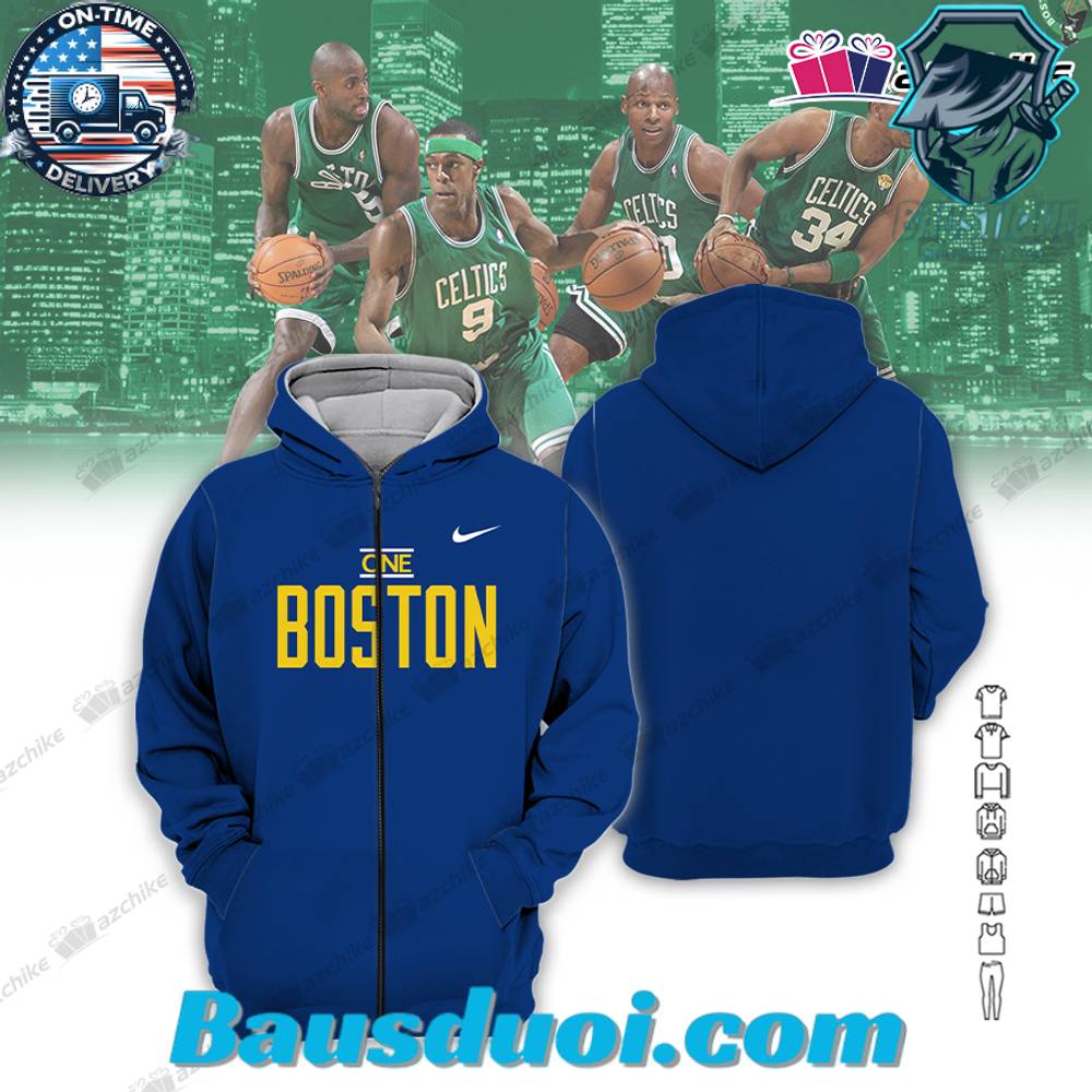 Boston Celtics One Boston All Over Printed Nike Hoodie