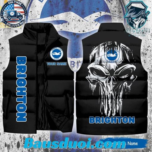 English Premier League Brighton And Hove Albion Skull New Fashion Sleeveless Jacket
