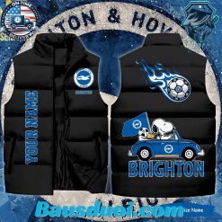 English Premier League Brighton And Hove Albion Snoopy Name High Fashion Sleeveless Jacket