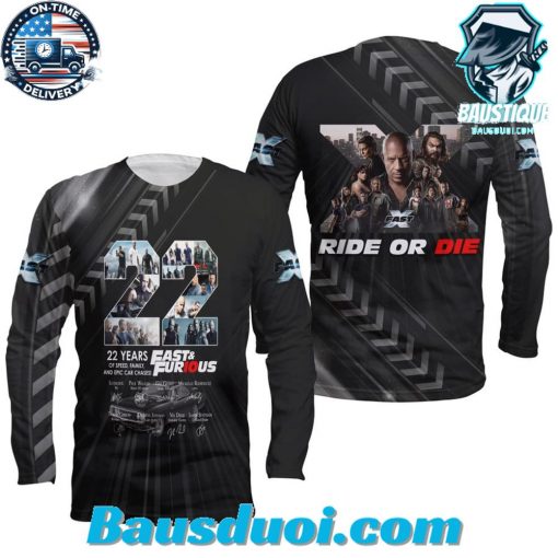 Fast And Furious Anniversary 22 Years Ride or Die Sweatshirt