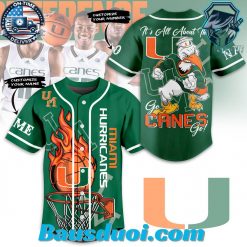 Miami Hurricanes Go Canes Mascot Custom Name Baseball Jersey