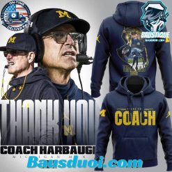 Michigan Wolverines Football Thank You Coach Jim Harbaugh Hoodie And Jogger Pants And Cap