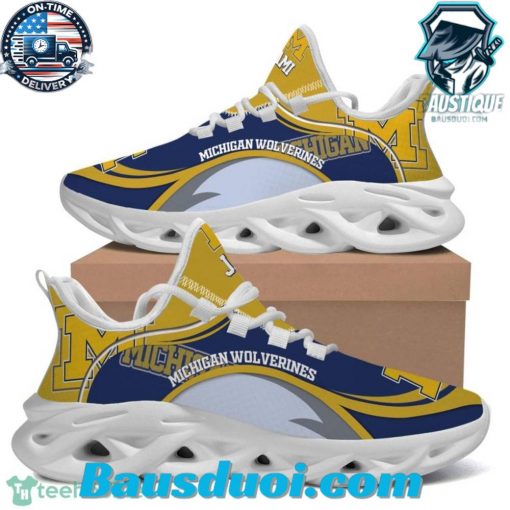 Michigan Wolverines Running Max Soul Personalized Name Shoes