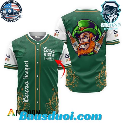 Personalized Coors Banquet St. Patrick’s Day Leprechaun Baseball Jersey