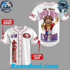 Sf 49ers Masot Super Bowl LVIII in Vegas Customized Baseball Jersey