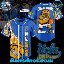 UCLA Bruins Champions Made Here Mascot Custom Name Baseball Jersey