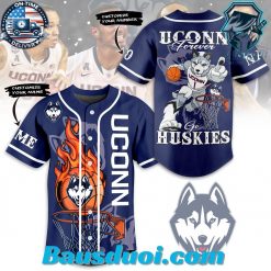 UConn Huskies Go Huskies Mascot Custom Name Baseball Jersey