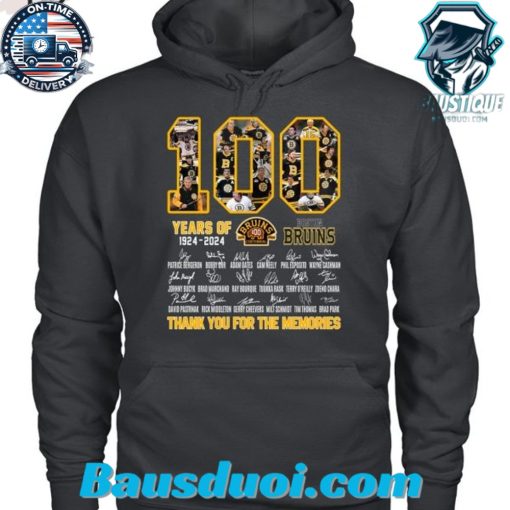 1924-2024 Centennial Celebration Boston Bruins Commemorative T-Shirt