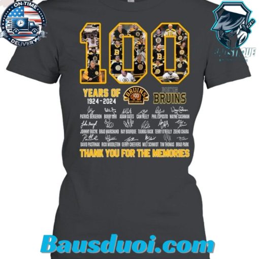 1924-2024 Centennial Celebration Boston Bruins Commemorative T-Shirt