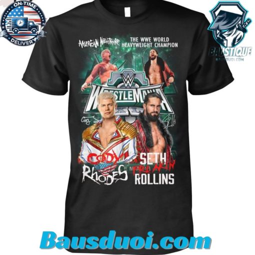 American Nightmare The WWE World Heavyweight Champion Cody Rhodes vs Seth Rollins TShirt