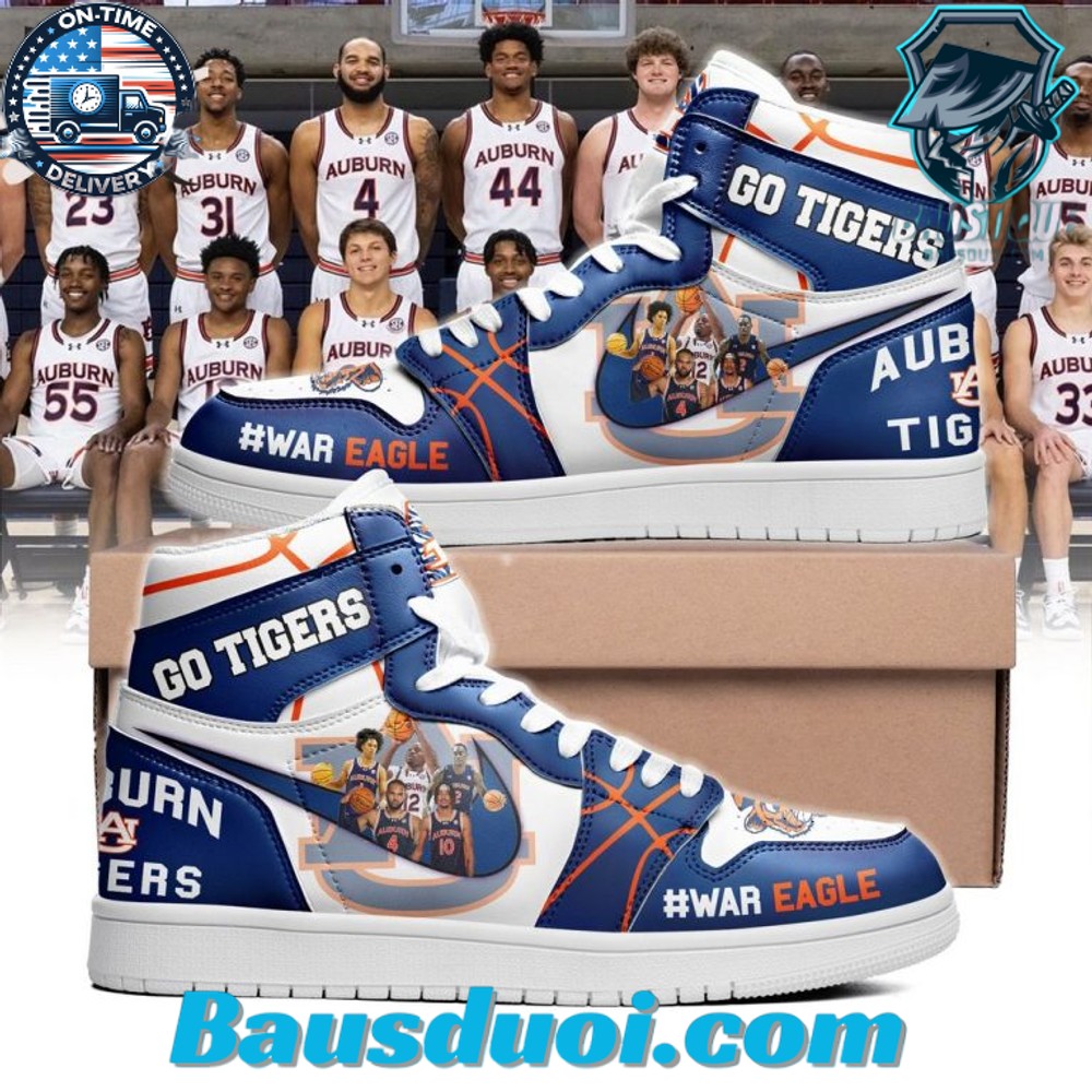 Auburn Tigers War Eagle Go Tigers Air Jordan 1 Hightop Shoes
