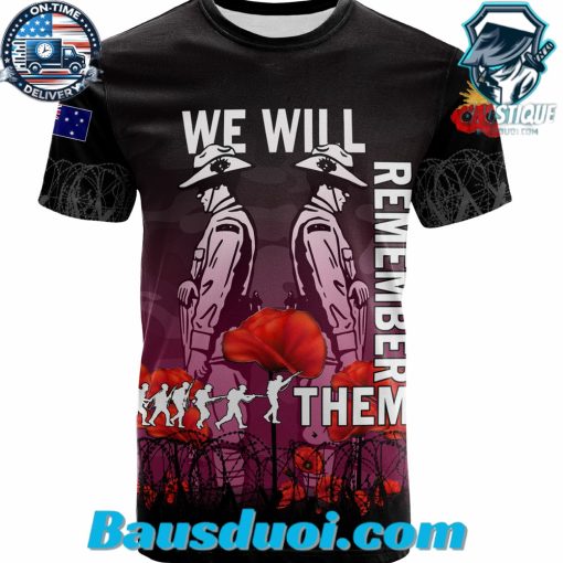 Australia Anzac Day Soldier We Will Remember Them Tshirt 3D