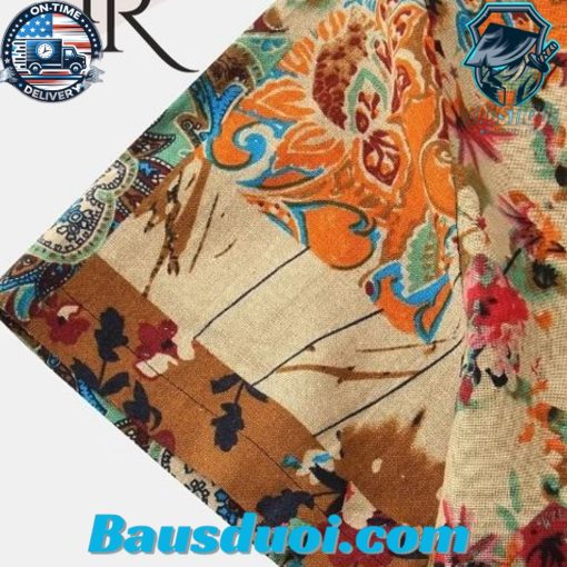 Floral Print Men’s Casual Button-Up for Summer