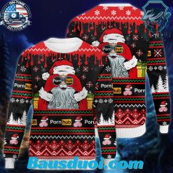 Pornhub Christmas Ugly Sweater Gift from Santa Claus