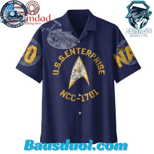 Star Trek USS Enterprise NCC 1701 Navy Version Hawaiian Shirts