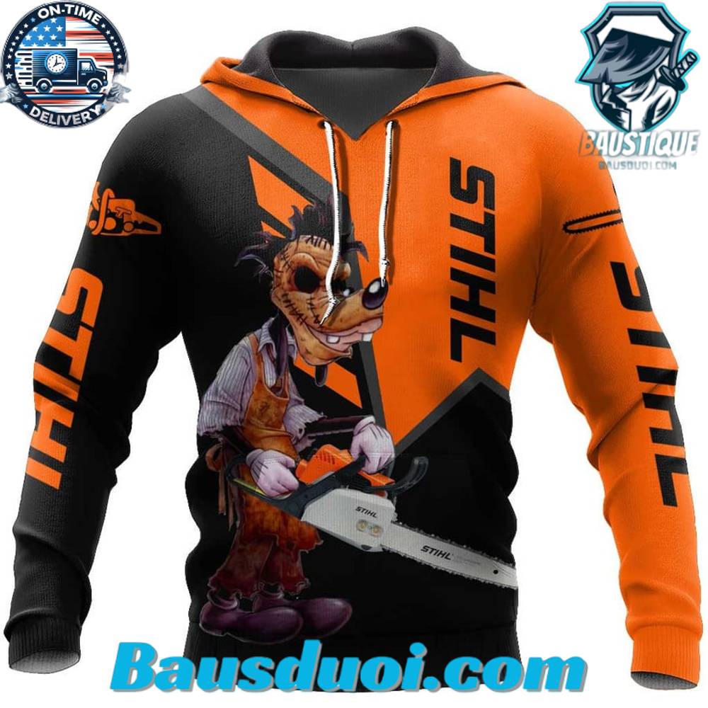 Stihl Goofy In Disney is Chainsaw Man Hoodie - Bausduoi