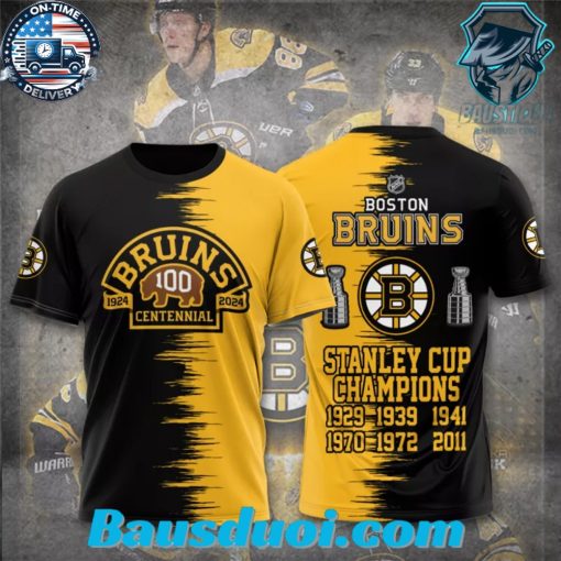 Boston Bruins Celebrating 100 Years Of Boston Bruins Apparels 3D Tshirt