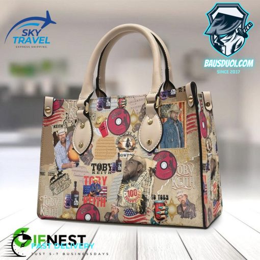 Memories Of Toby Keith Leather HandBag