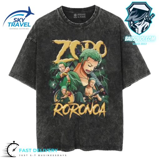 Anime One Piece Zoro Roronoa Vintage Tshirt