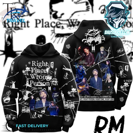 BTS RM Right Place Wrong Person 3D Hoodie