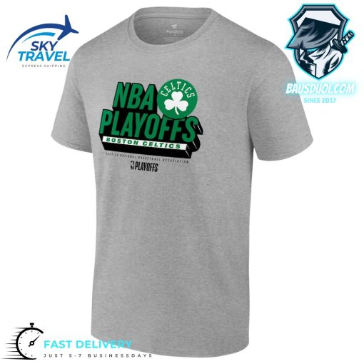 Boston Celtics 2024 NBA Playoffs Defensive Stance Heather Gray TShirt