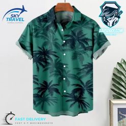 Green Hawaiian Coconut Tree Tropical Hawaiian Shirt