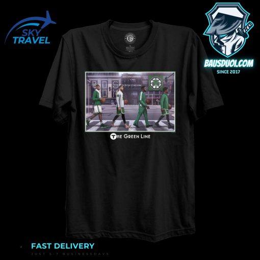Green Line 22 Boston Celtics Black T Shirt 2D