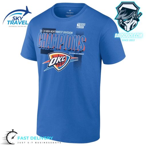 Oklahoma City Thunder 2024 Northwest Division Champions Blue TShirt