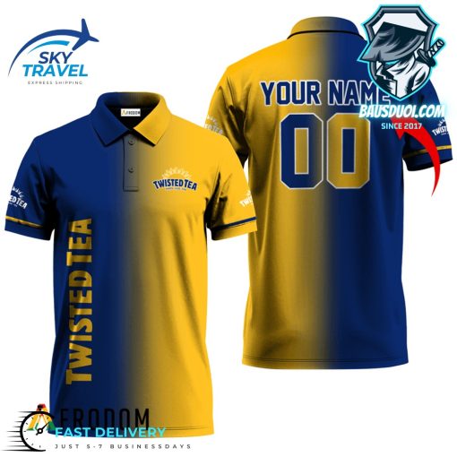 Personalized Gradient Twisted Tea Polo Shirt