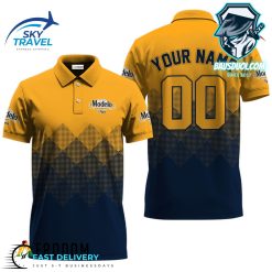 Personalized Modelo Negra Yellow And Blue Halftone Polo Shirt