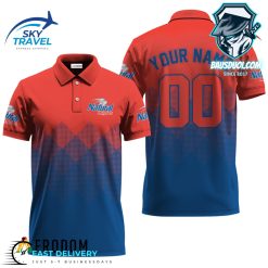 Personalized Natural Light Red And Blue Halftone Polo Shirt