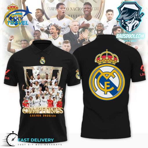 Real Madrid Laliga 23 24 Campeones Polo Shirt