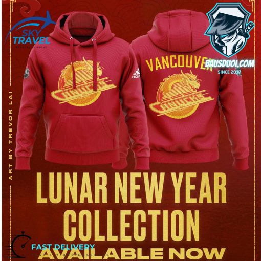 Vancouver Canucks Lunar New Year 2024 Combo Hoodie  Jogger Cap