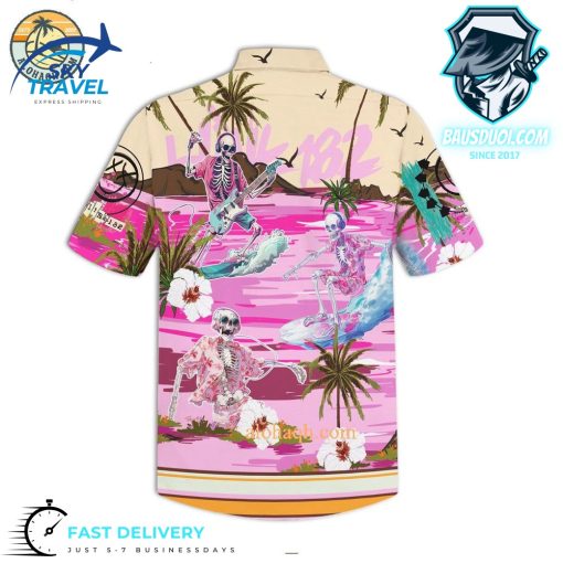 Blink-182 Skeleton Playing Surf Guitar Hawaiian Shirt