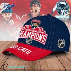 Florida Panthers 2024 Eastern Conference Champions Go Cats Navy Classic Cap